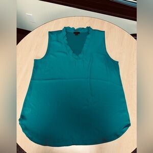 Ann Taylor Factory Sleeveless Top Size L Blue/Green Color Decorative Neckline